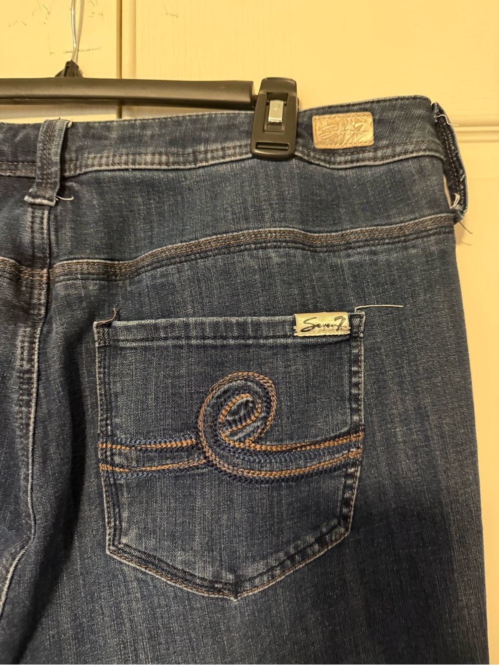 Seven7 Women High Rise Dark Blue Denim Jeans - Picture 4 of 9